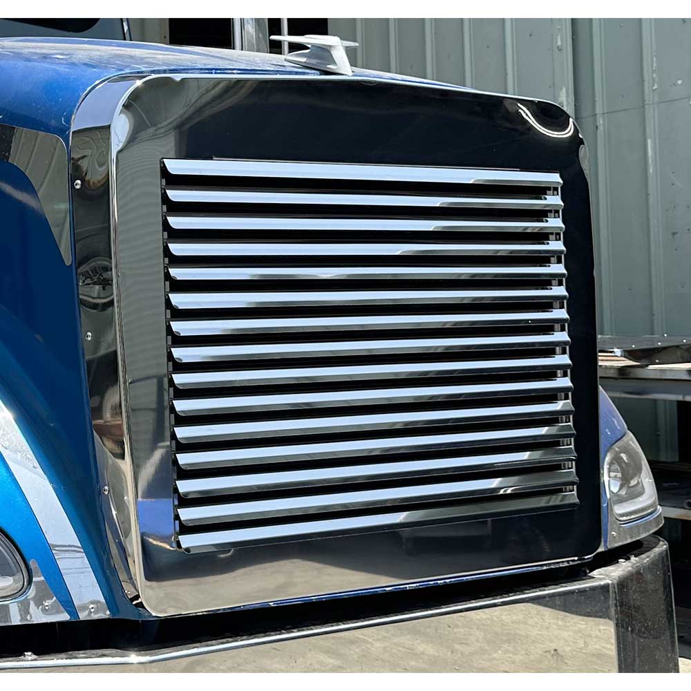Peterbilt 386 Stainless Steel Grill Surround and Louvered Grill Kit - Image 2
