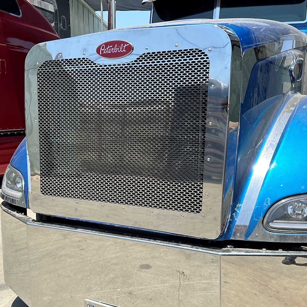 Peterbilt 386 Stainless Steel Grill Surround and Mesh Kit
