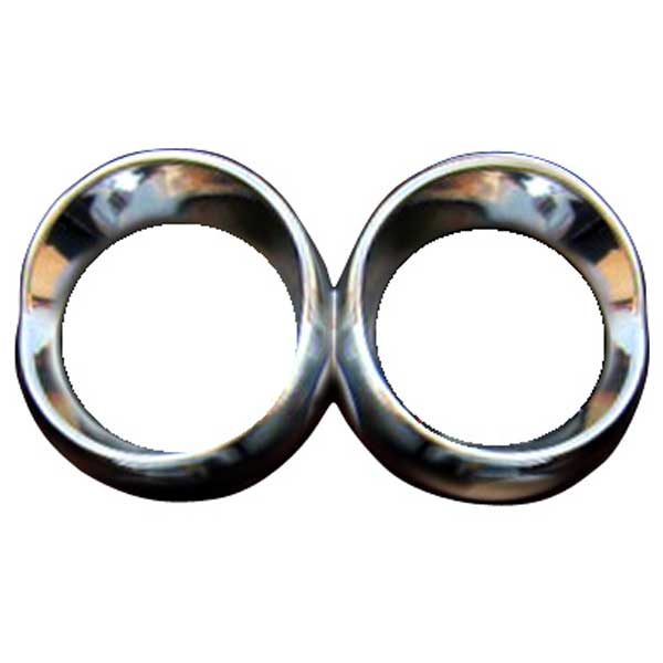 Peterbilt 387 Dual Speedo/Tach Chrome Visor Bezel