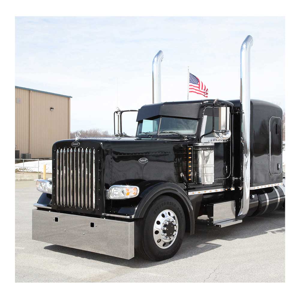 Peterbilt 388/389 & 567 18" SS Boxed End Bumper for Set Forward Axle