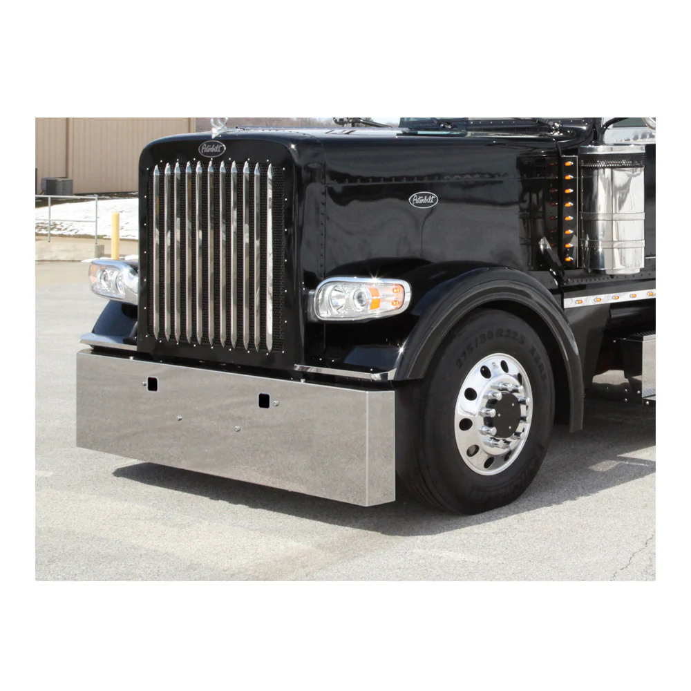 Peterbilt 388, 389, 567 18" Stainless Steel Mitered End Bumper for Set Forward Axle