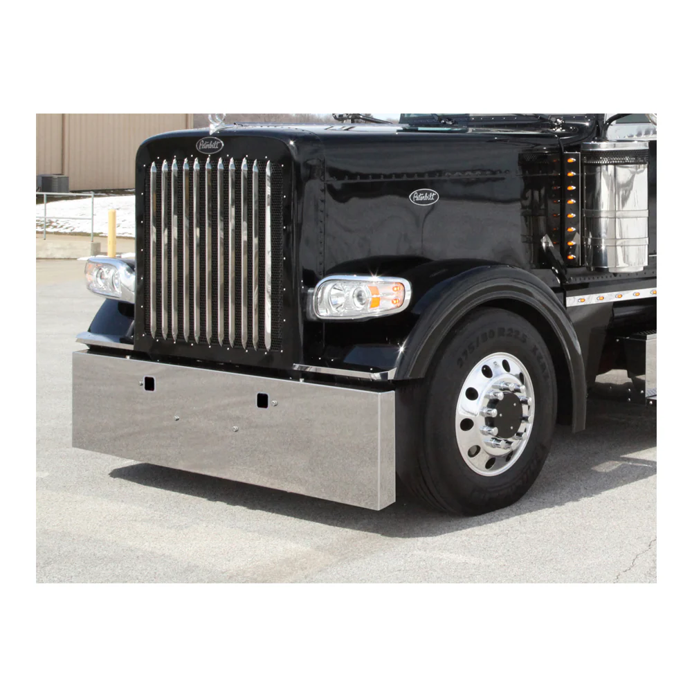 Peterbilt 388, 389, 567 20" Stainless Steel Boxed End Bumper for Set Forward Axle
