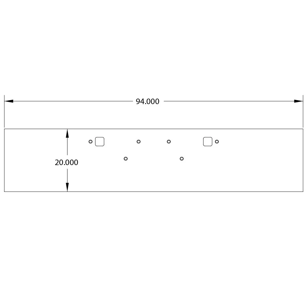 Peterbilt 388, 389, 567 20" Stainless Steel Boxed End Bumper for Set Forward Axle - Image 2