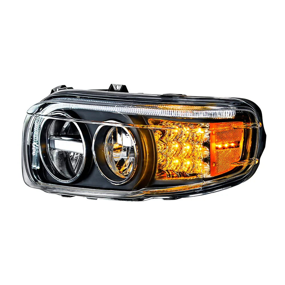 Peterbilt 388, 389, 567 Blackout LED Headlight with Turn and Position Light Bars