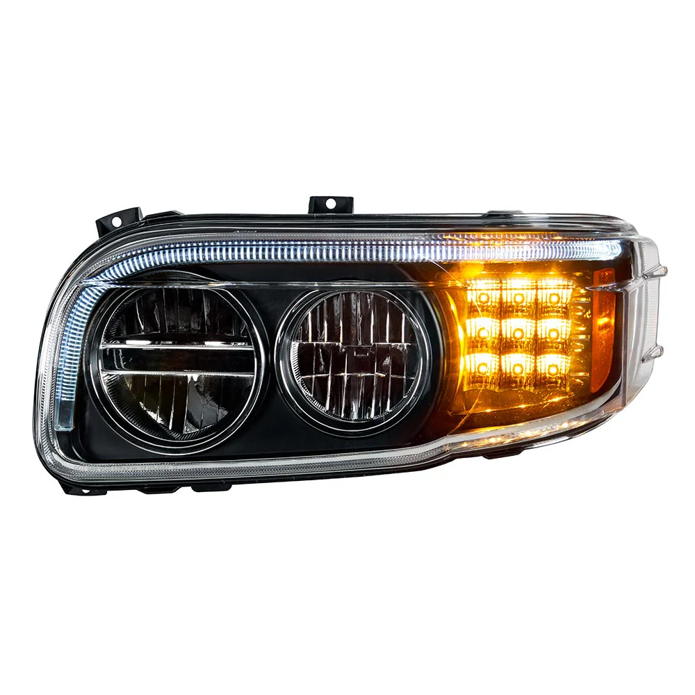 Peterbilt 388, 389, 567 Blackout LED Headlight with Turn and Position Light Bars - Image 3