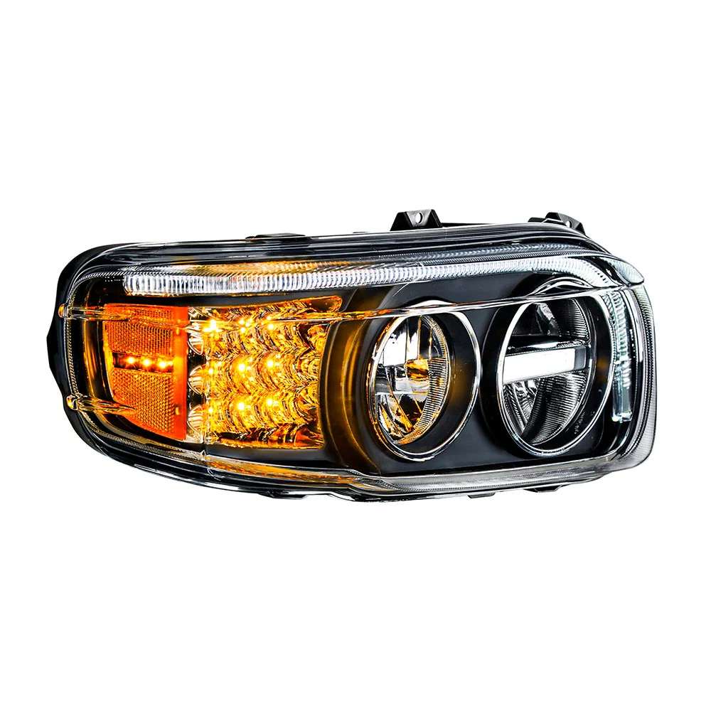 Peterbilt 388, 389, 567 Blackout LED Headlight with Turn and Position Light Bars - Image 9