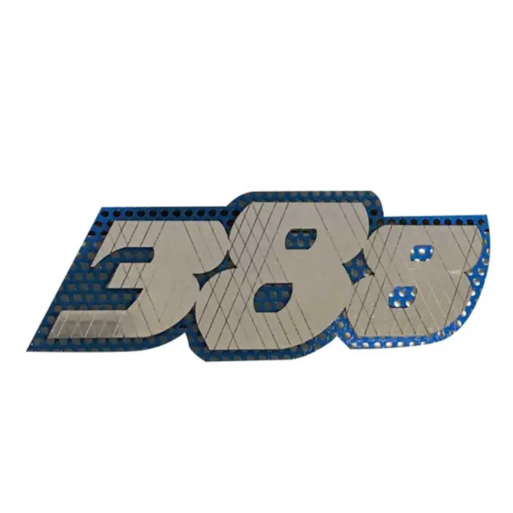 Peterbilt 388 Small Stainless Steel Logo with Diamond Lines - Image 2