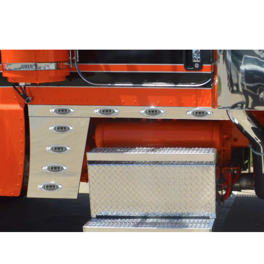 Peterbilt 389 2011 to 2017 Extended Cab and Cowl Set with Amber P1 Lights  - 3" Wide - Image 2