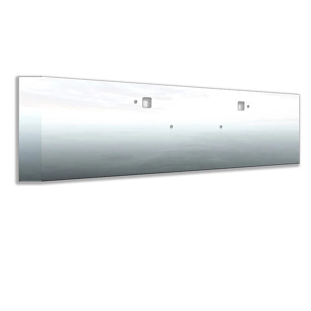 Peterbilt 389, 388, 567 Set Forward Axle 18" Stainless Steel Mitered End Bumper with Tow Hook and 3/4" Under Glow Cutouts - Image 2