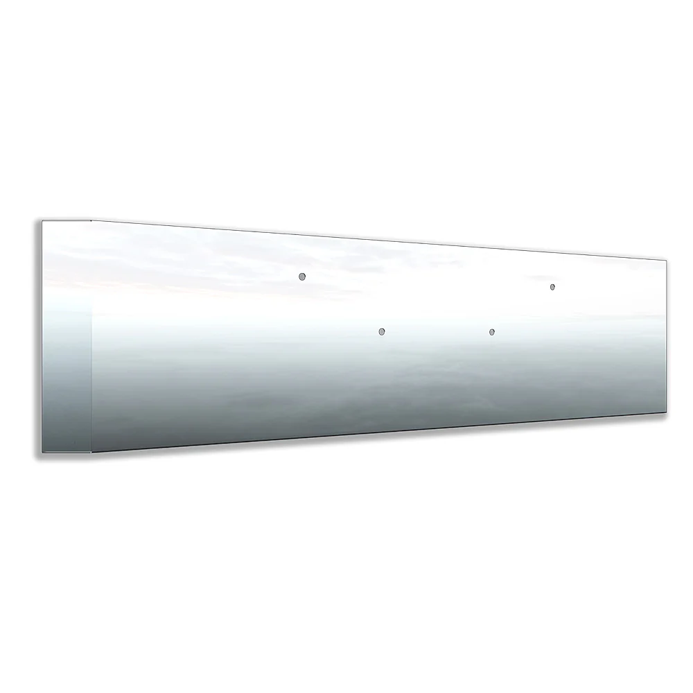 Peterbilt 389, 388, 567 Set Forward Axle 18" Stainless Steel Standard Mount Mitered End Bumper with 3/4" Under Glow Light Cutouts - Image 2