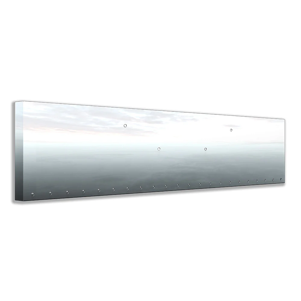 Peterbilt 389, 388, 567 Set Forward Axle 20" Stainless Steel Boxed End Bumper with Twenty-Two 3/4" Light Cutouts
