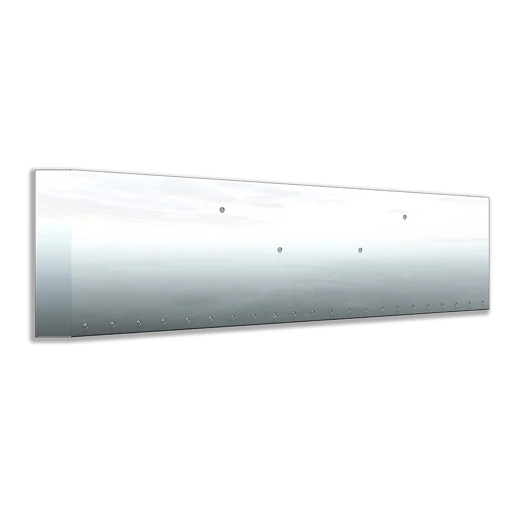 Peterbilt 389, 388, 567 Set Forward Axle 22" Stainless Steel Mitered End Bumper with Twenty-Two 3/4" Light Cutouts - Image 3