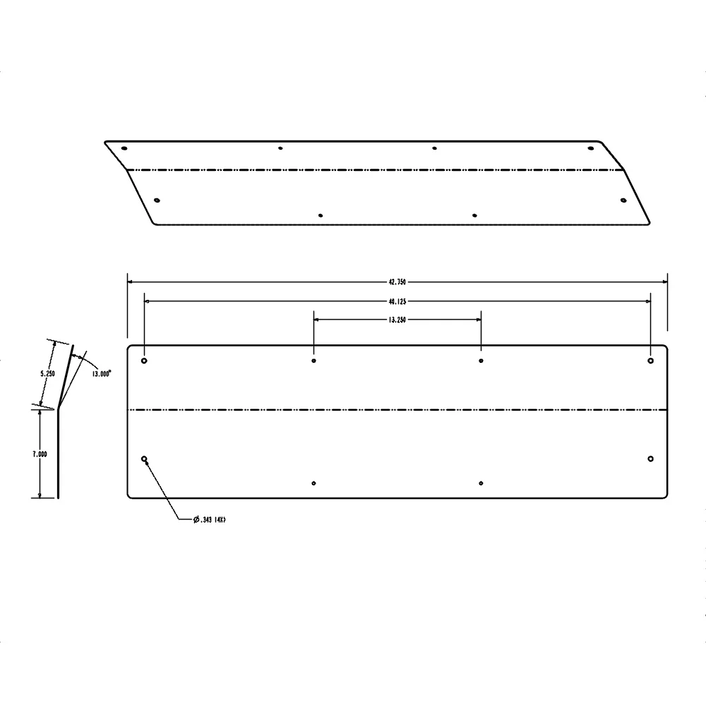 Peterbilt 389x Tool Box DPF Cover Angled Stainless Steel