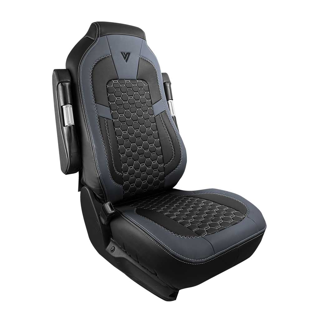 Peterbilt 567, 579 Black Faux Leather Seat Cover - Image 2