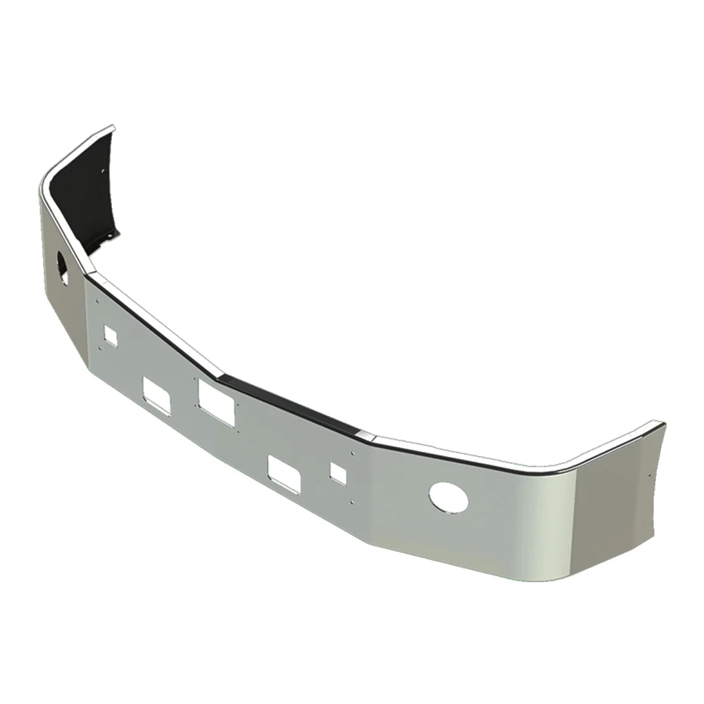 Peterbilt 579 16" Set Back Chrome Bumper with Radar Cutout - Image 2
