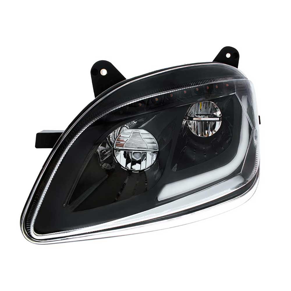 Peterbilt 579, 587 Black Inner Housing LED Headlight with Sequential LED Turn Signal - Image 6