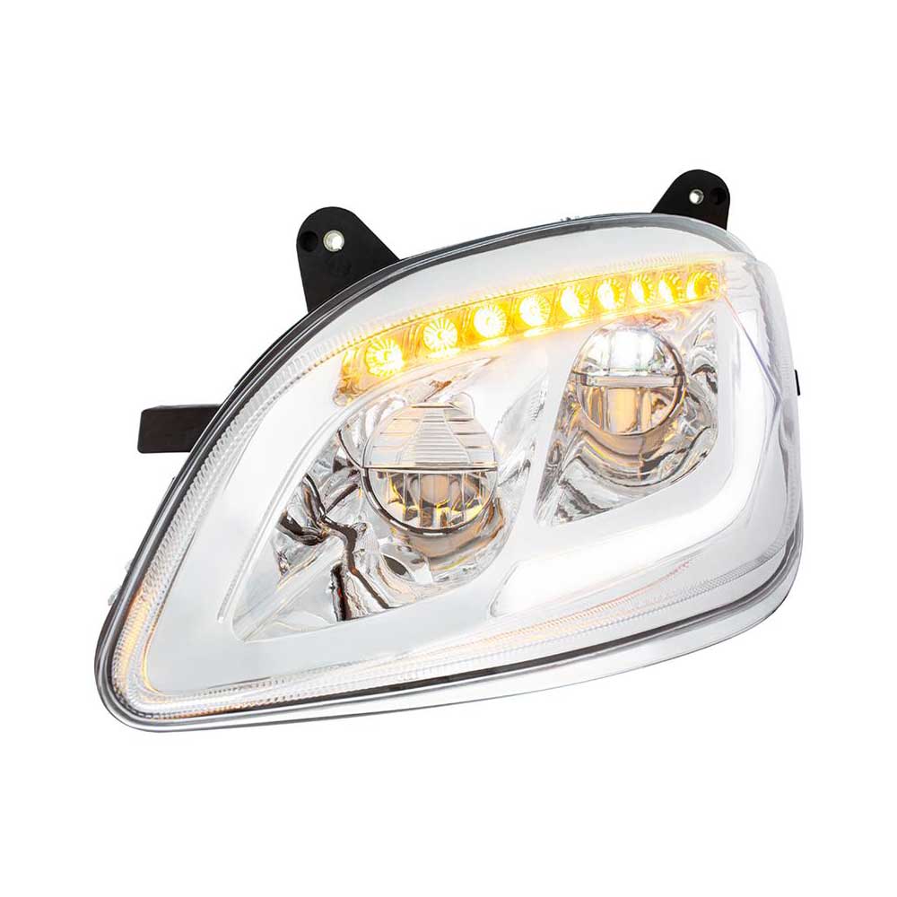 Peterbilt 579, 587 Chrome LED Headlight with Sequential LED Turn Signal - Image 4