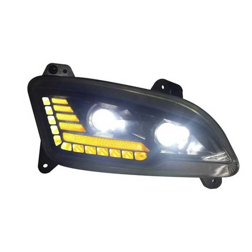 Peterbilt 579 LED Headlight with Halo Lights and Black Housing - Image 2