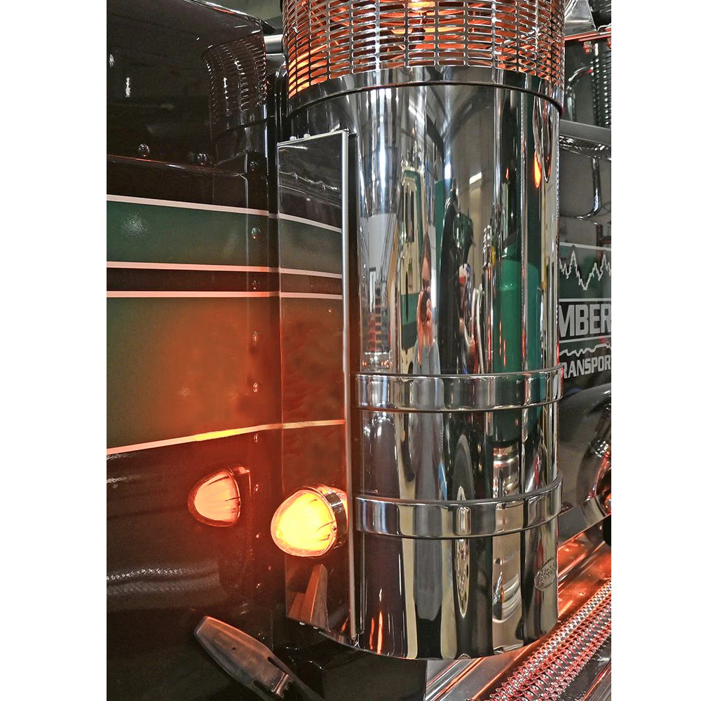 Peterbilt 589 Front SS AC Bars GLO Amber Watermelon for 15" Donaldson - Image 2