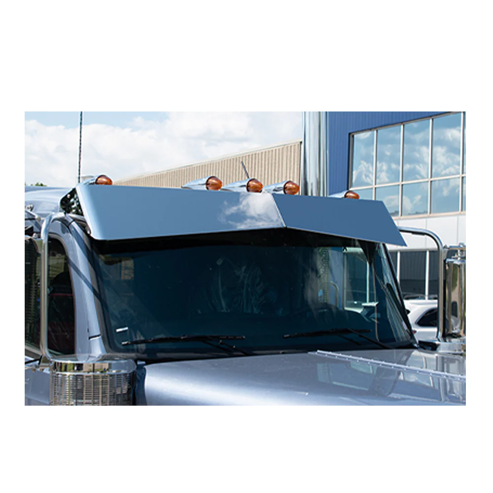 Peterbilt 589 Low Roof 13.5" Straight Top Bowtie Visor - Image 2