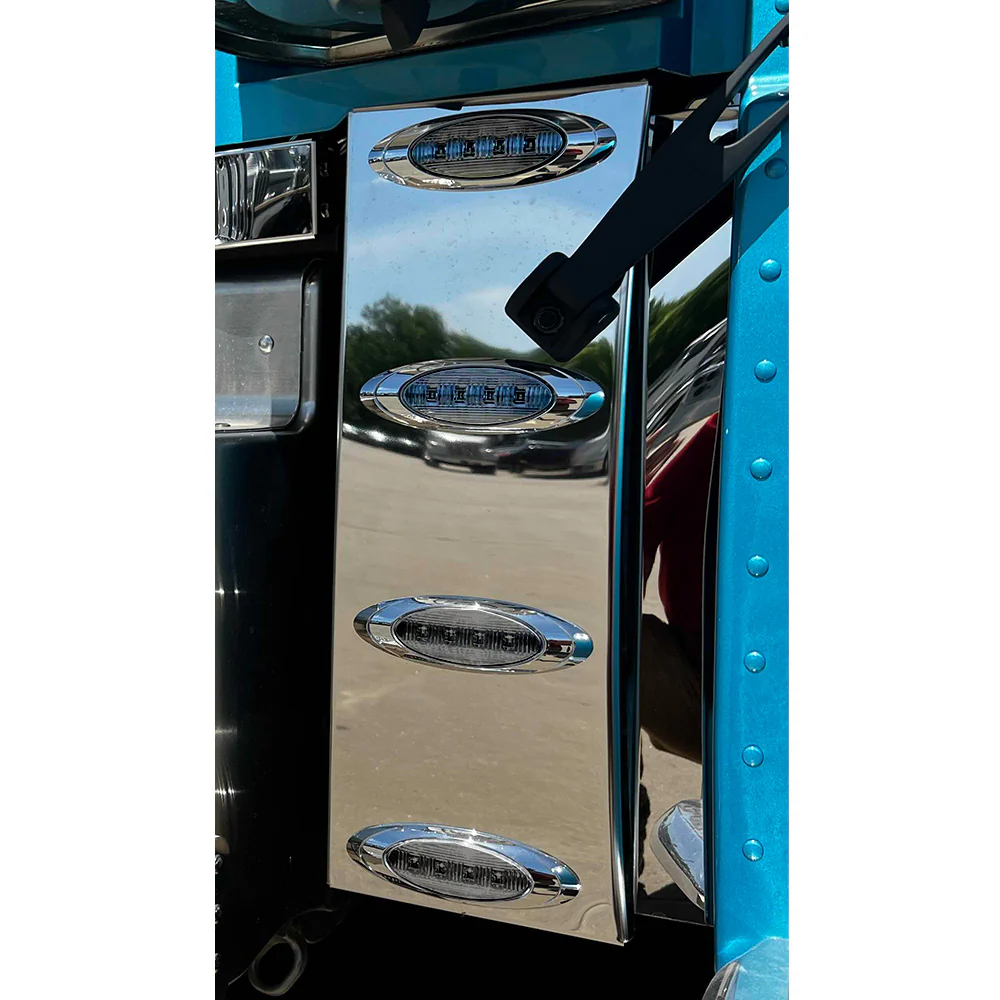 Peterbilt 589 Stainless Steel Cowl Panels Four P1 Lights - Image 6