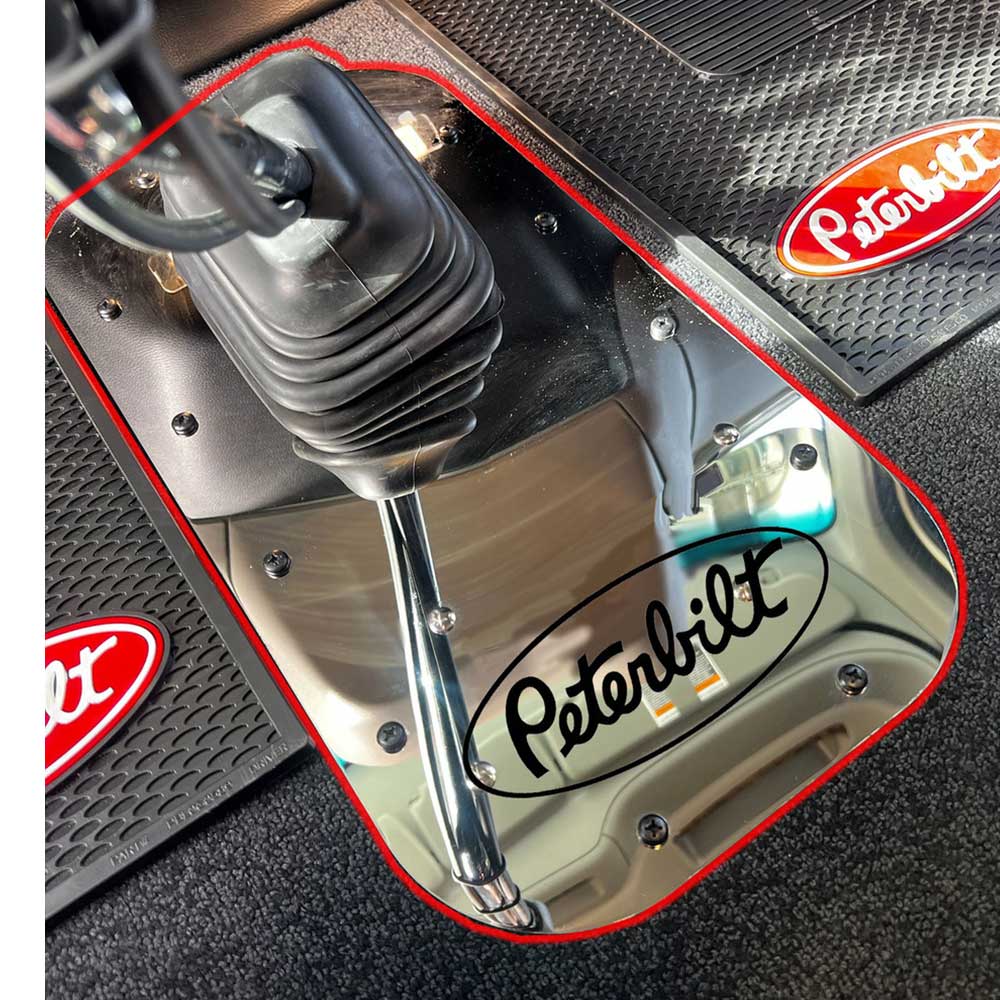 Peterbilt 589 Stainless Steel Shifter Plate with Peterbilt Logo