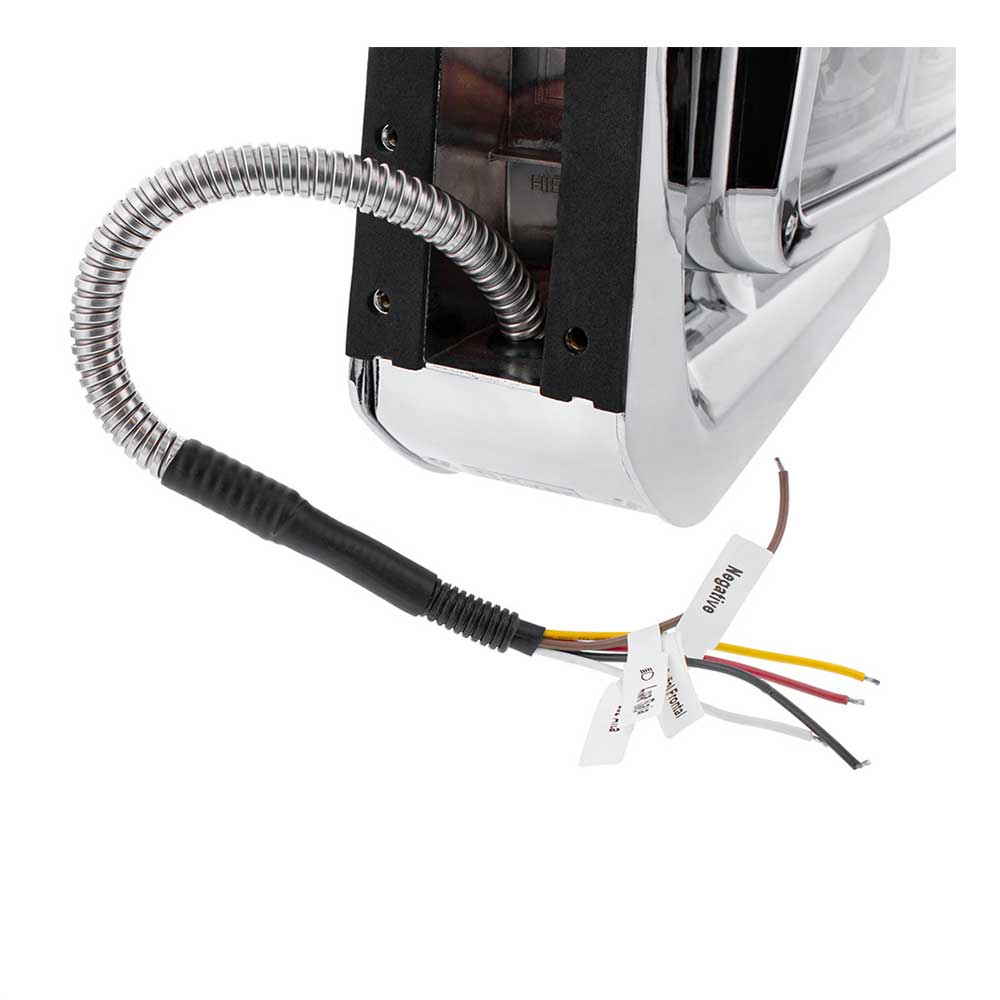 Peterbilt Black Inner Housing 10 High Power LED Projection Headlight Assembly with Mounting Arm and Turn Signal Side Pod - Image 11