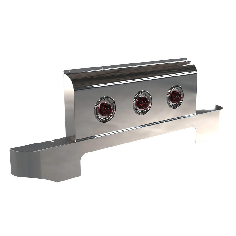 Peterbilt Curved Sleeper Shock Cover with 3 Watermelon Lights - Image 2