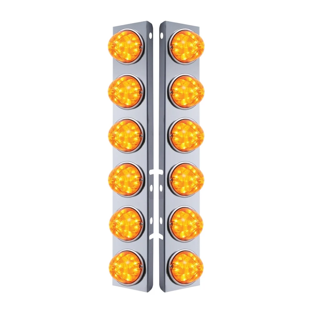 Peterbilt Front Air Cleaner Light Bars with 12 Watermelon LED Lights