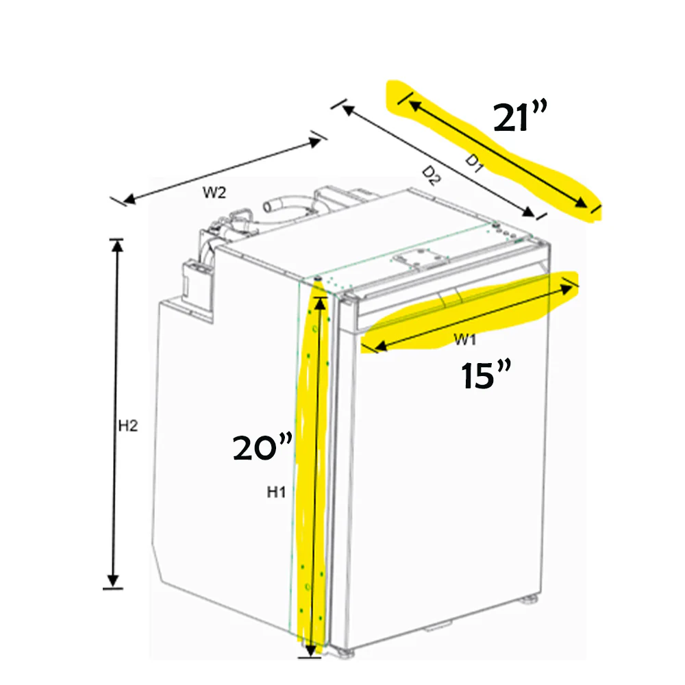 Peterbilt & Kenworth NRX50T Refrigerator With Mounting Kit - Image 4