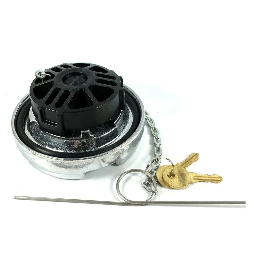 Peterbilt Lever Style Locking Aluminum Silver Fuel Cap - Image 2