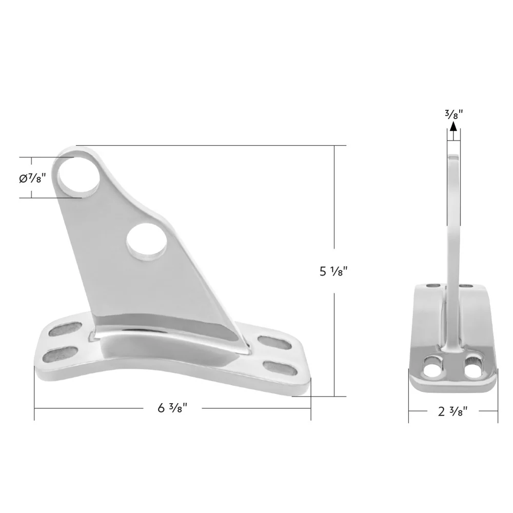 Peterbilt Stainless Steel Angled Exhaust Bracket - Image 5