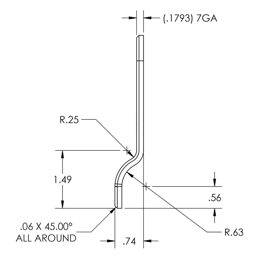 Peterbilt Stainless Steel Baggage Door Pull (PR) - Image 3
