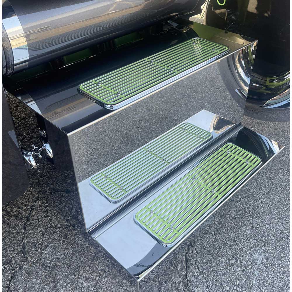 Peterbilt Stainless Steel Battery Slip Cover with Latches - Driver Side