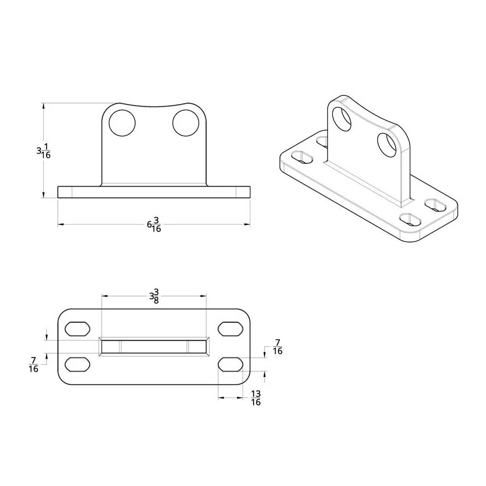 Peterbilt Stainless Steel Straight Exhaust Bracket with Grommet - Image 3
