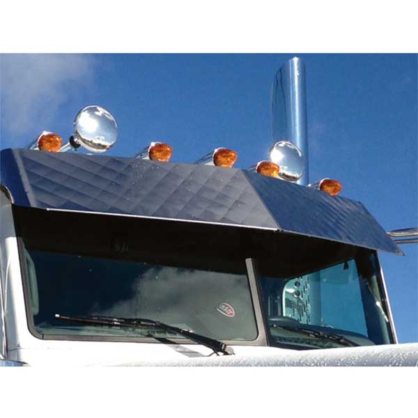 Peterbilt Ultracab Quilted Look Stainless Visor