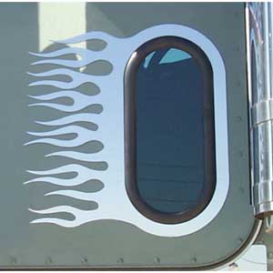 PETERBILT VIEW WINDOW TRIM WITH FLAMES SS