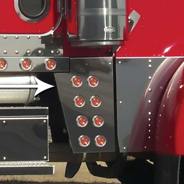Peterbilt Wide Cowl Extension with 2" LED Lights