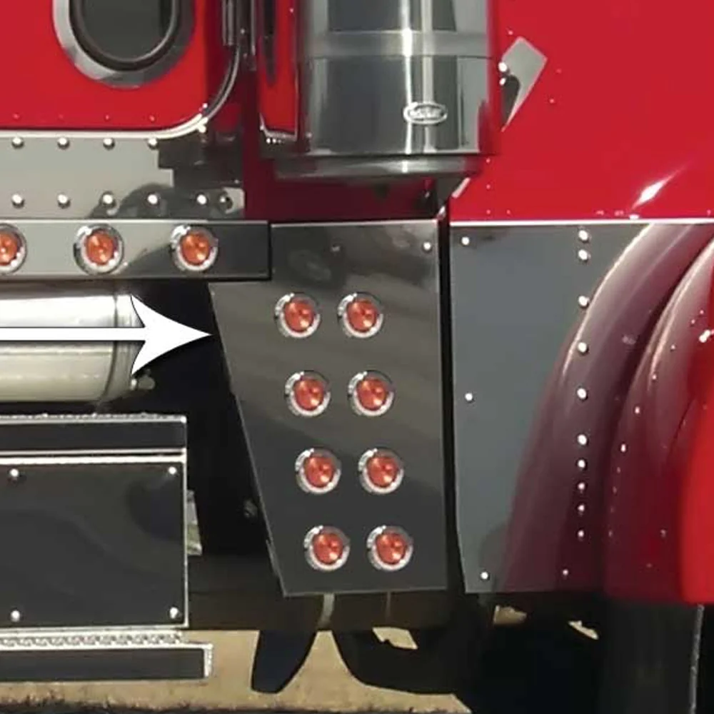 Peterbilt Wide Cowl Extension with 2" Light Holes - Image 2