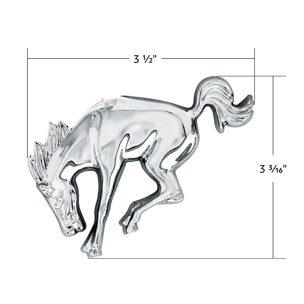 Plastic Chrome Bucking Horse Emblem - Image 3