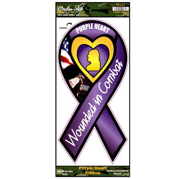 Purple Heart Ribbon Decal