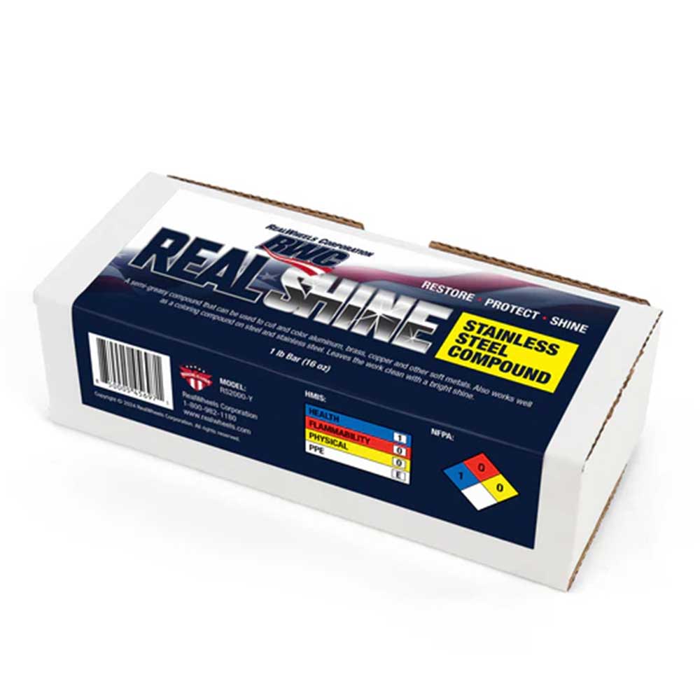 Real Shine Stainless Steel Compound, 1-1/2" x 2" x 6" Yellow Bar