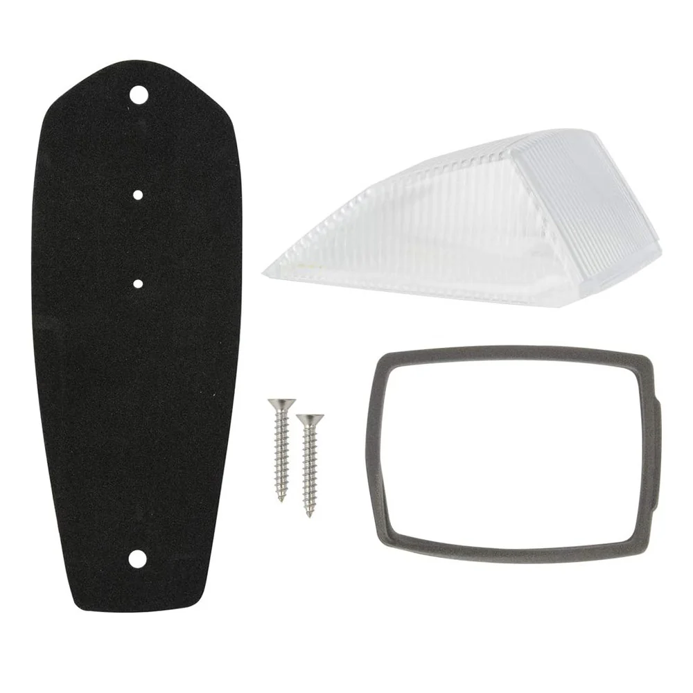 Rectangular Clear Glass Lens Replacement Kit for Cab Marker Light