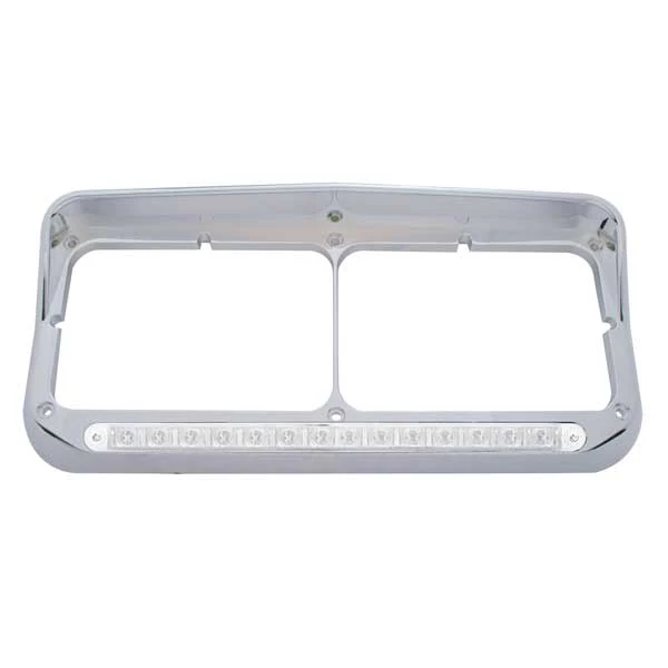 Rectangular Dual Headlight Bezel 19 White LED Lights - Image 4