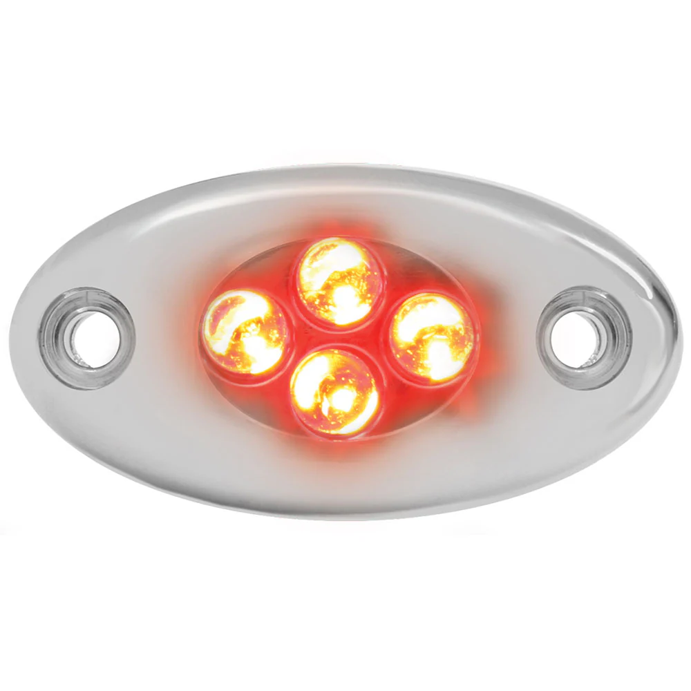 Red 4 LED Courtesy Light with Chrome Base - Image 2