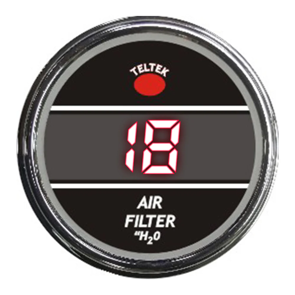 Red Air Filter Teltek Smart Gauge for Peterbilt 2006 and newer