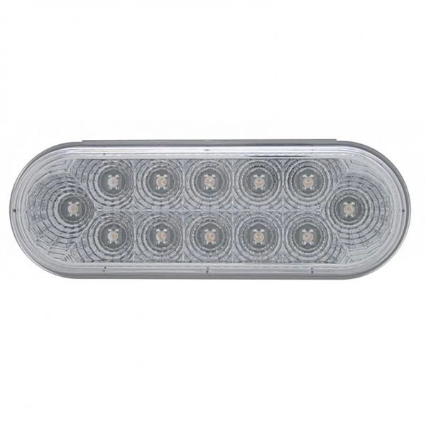 Red/Clear 12 LED Reflector Oval Stop, Turn & Tail