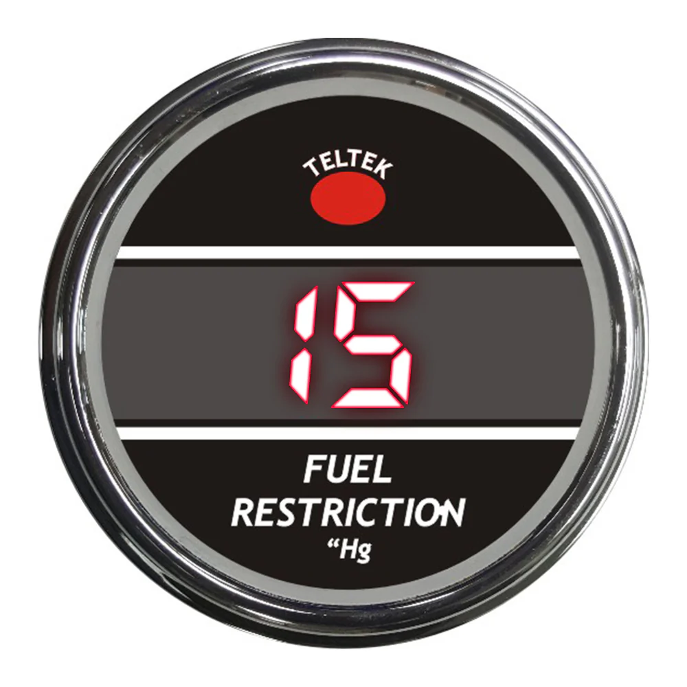 Red Fuel Restriction Teltek Smart Gauge for Kenworth 2006 and newer