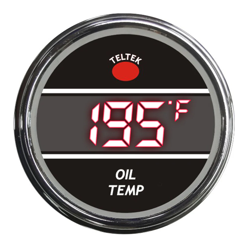 Red Oil Temperature Teltek Smart Gauge for Peterbilt 2006 and newer