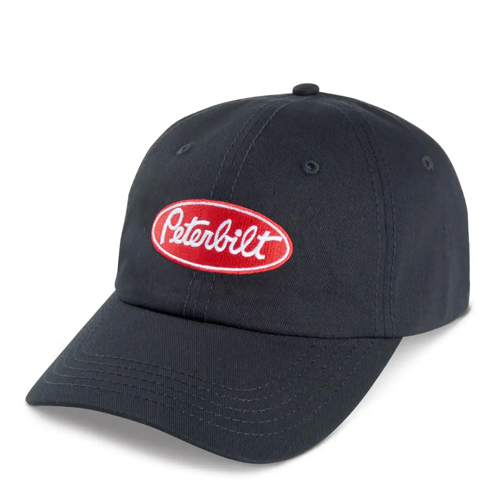 Red Peterbilt Emblem Black Hat